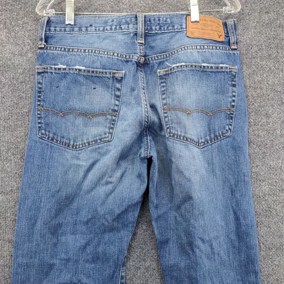 American Eagle Men's Jeans Blue 30x30 Relaxed Straight Fit Denim 5 Pockets - Picture 5 of 13
